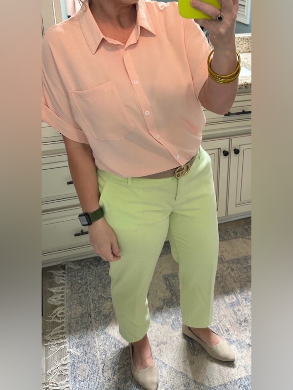 The Limited Lemon-Green Cropped Chino Capris